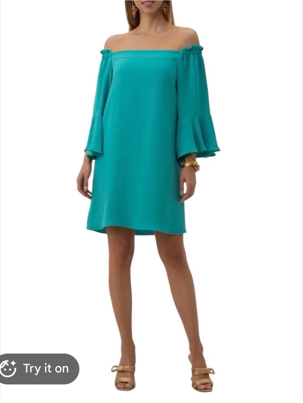 Trina Turk Teal Knox Midi Dress Size Small